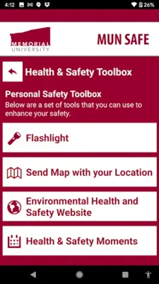 MUN SAFE android App screenshot 1